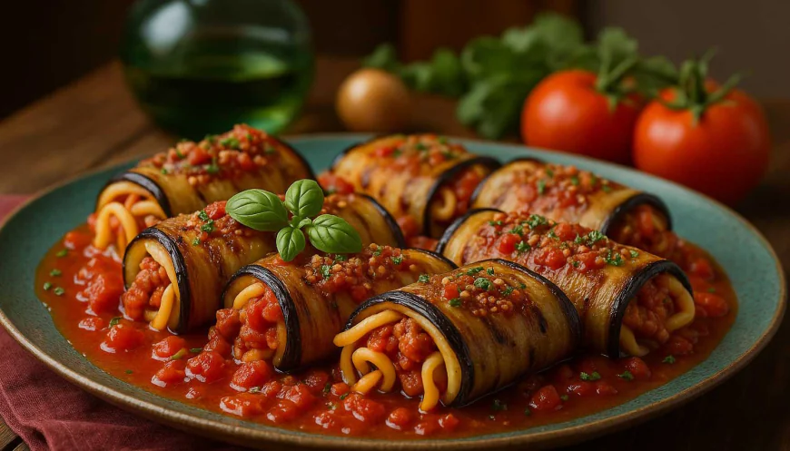 طريقة عمل رولات الباذنجان بالجبن مع لفائق ووصفة رول بالخلطة بالمكرونة