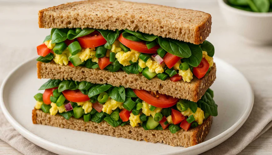صورة توضيحية لساندويتش البيض بالخضار